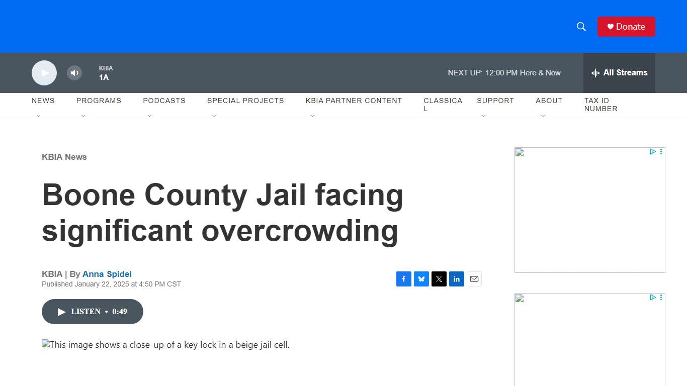 Boone County Jail facing significant overcrowding KBIA